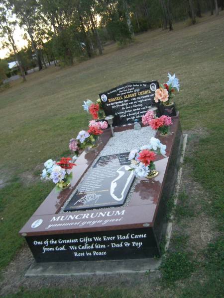 Russell Albert CURRIE,  | father pop,  | 9 Sept 1950 - 23 Dec 2001;  | Polson Cemetery, Hervey Bay  | 