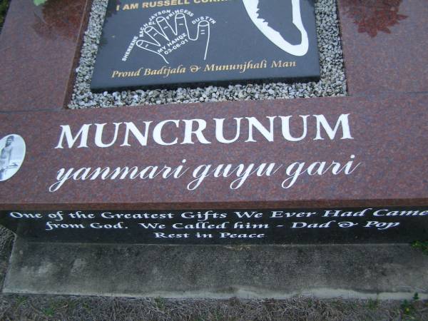 Russell Albert CURRIE,  | father pop,  | 9 Sept 1950 - 23 Dec 2001;  | Polson Cemetery, Hervey Bay  | 