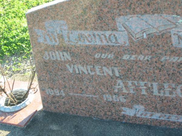 John Vincent AFFLECK,  | 1894 - 1966;  | Bertha Henrietta AFFLECK,  | 1904 - 1951;  | parents;  | Polson Cemetery, Hervey Bay  | 