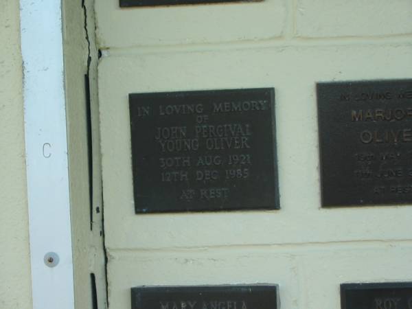 John Percival Young OLIVER,  | 30 Aug 1921 - 12 Dec 1985;  | Polson Cemetery, Hervey Bay  | 