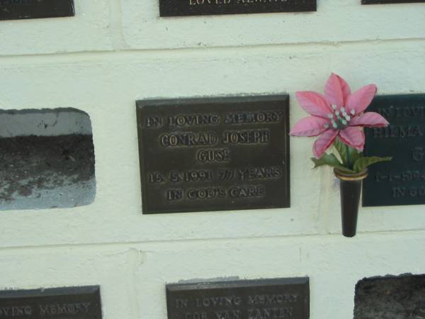 Conrad Joseph GUSE,  | died 15-5-1991 aged 77 years;  | Polson Cemetery, Hervey Bay  | 
