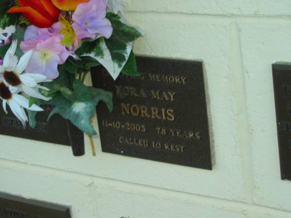 Nora May NORRIS,  | died 11-10-2005? aged 78 years;  | Polson Cemetery, Hervey Bay  | [[REDO]]  | 