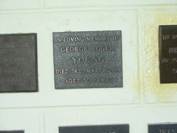 George Roger YOUNG,  | died 3 March 1998 aged 50 years;  | Polson Cemetery, Hervey Bay  | 