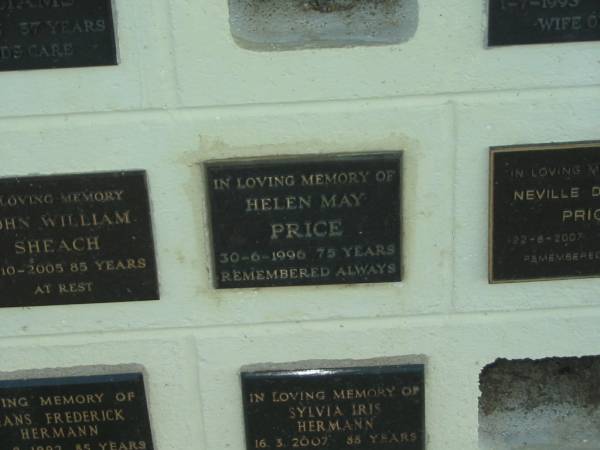 Helen May PRICE,  | died 30-6-1996 aged 75 years;  | Polson Cemetery, Hervey Bay  | 