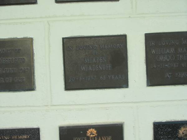 Miaden MIADENOFF,  | died 20-5-1987 aged 65 years;  | Polson Cemetery, Hervey Bay  | 