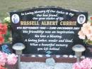 
Russell Albert CURRIE,
father pop,
9 Sept 1950 - 23 Dec 2001;
Polson Cemetery, Hervey Bay
