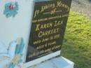 Karen Lea CARKEET, daughter sister, died 19 June 1959 aged 6 years; Polson Cemetery, Hervey Bay 