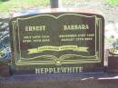 Ernest HEPPLEWHITE, 12 July 1914 - 10 April 2004; Barbara HEPPLEWHITE, 21 Dec 1929 - 12 Aug 2004; Polson Cemetery, Hervey Bay 