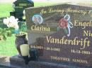 
Clasina VANDERDRIFT,
5-4-1927 - 29-3-2005;
Engelbertus Nicolaas VANDERDRIFT,
16-12-1925 - [not dead?];
Polson Cemetery, Hervey Bay
