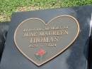 
June Maureen THOMAS,
1929 - 2004;
Polson Cemetery, Hervey Bay
