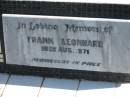 Frank LEONHARD, died 10 Aug 1971; Polson Cemetery, Hervey Bay 