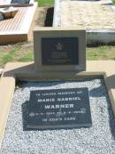 
G.W.H. WARNER,
died 30 June 1998 aged 78 years,
husband;
Marie Gabriel WARNER,
5-9-1916 - 9-8-2003;
Polson Cemetery, Hervey Bay
