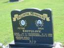 
Petar KRSTULOVIC,
29-6-1914 - 2-10-1992;
Ivka KRSTULOVIC,
8-11-1906 - 19-8-1998;
Polson Cemetery, Hervey Bay
