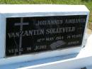 Johannes Adrianes VAN ZANTEN SOLLEVELD, died 12 May 1964 aged 74 years; Polson Cemetery, Hervey Bay 