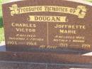Charles Victor DOUGAN, husband father, 1903 - 1964; Joffrette Marie DOUGAN, wife mother nanna, 1915 - 1991; Polson Cemetery, Hervey Bay 