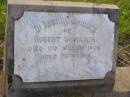 
Robert SINCLAIR,
died 11 March 1908 aged 70 years;
Serpentine Creek Cemetery, Redlands Shire
