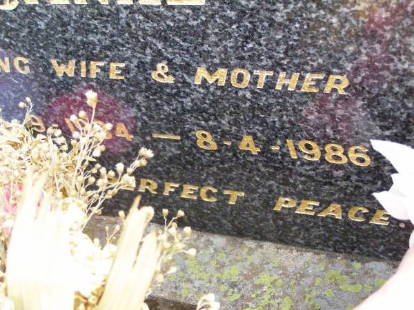 Marina Agnes JANKE, wife mother,  | 25-9-1934 - 8-4-1986;  | Ropeley Immanuel Lutheran cemetery, Gatton Shire  | 