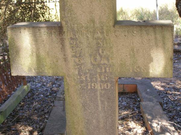 Hermann August WESSLING, son,  | born 29 May 1883 died 27 Oct 1892;  | Otto Carl WESSLING,  | born 17 July 1881 died 16 Nov 1900;  | Ropeley Scandinavian Lutheran cemetery, Gatton Shire  | 