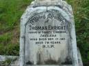 
Thomas ENRIGHT,
of County Limerick Ireland,
died 17 Sept 1911 aged 78 years;
Rosevale St Patricks Catholic cemetery, Boonah Shire
