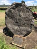 
These headstones come from the graves of the early settlers who are buried at the site of the Rosevale Methodist Church, Rosevale, 800m west of this site.
Rosevale Methodist, C. Zahnow Road memorials, Boonah Shire

