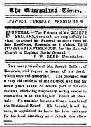 
Joseph Sellars
extract from The Queensland Times - 2 Feb 1892.
St Stephens Anglican Church at Rosevale.
Research Contact : Jerry Vanclay jvanclay@scu.edu.au
Research contact: a href=JerryVanclayObit-Joseph_Sellars.htmlThe Queensland Times - 2 Feb 1892a

