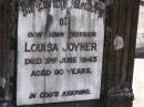 
Louisa JOYNER,
mother,
died 2 June 1943 aged 90 years;
Samsonvale Cemetery, Pine Rivers Shire
