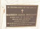 Maureen Alicia BRILLIANT, 16 May 1944 - 29 July 2003, wife mother; Samsonvale Cemetery, Pine Rivers Shire 