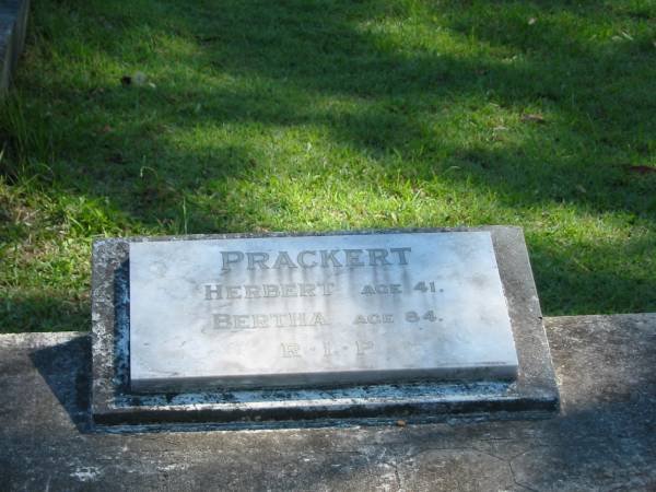 Sandgate / Bald Hills Cemetery:  | Herbert Prackert, Bertha Prackert  | 