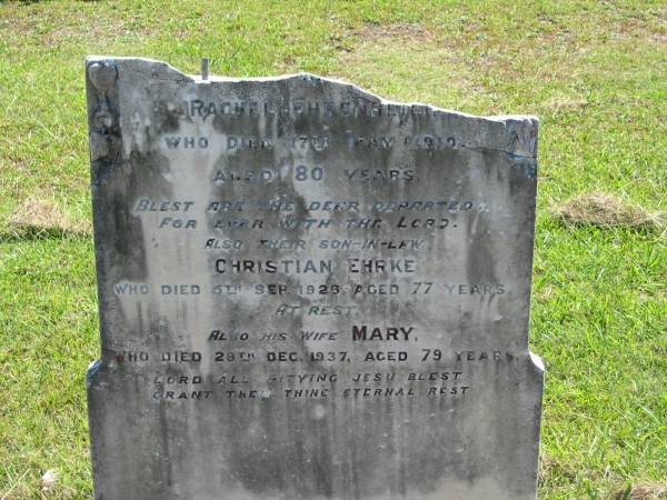 Sandgate / Bald Hills Cemetery:  | Rachel Ehrenreich, Christian Ehrke, Mary Ehrke  | 