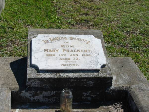 Sandgate / Bald Hills Cemetery:  | Mary Prackert  | 