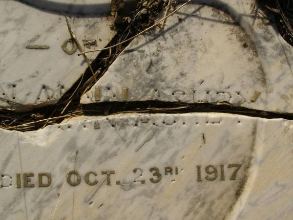 Ellen Ann ASHBY,  | died 23 Oct 1917 aged 56 years;  | Bald Hills (Sandgate) cemetery, Brisbane  | 