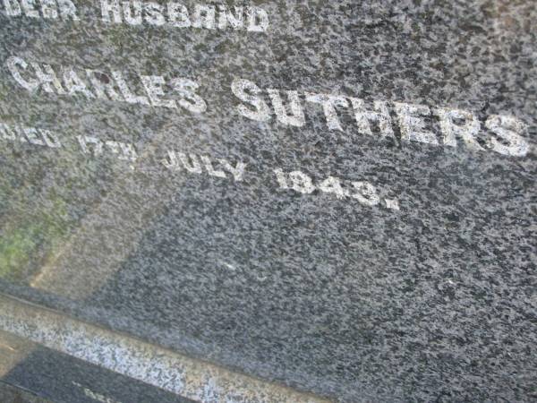 Victor Charles SUTHERS,  | husband,  | died 17 July 1943;  | Bald Hills (Sandgate) cemetery, Brisbane  | 