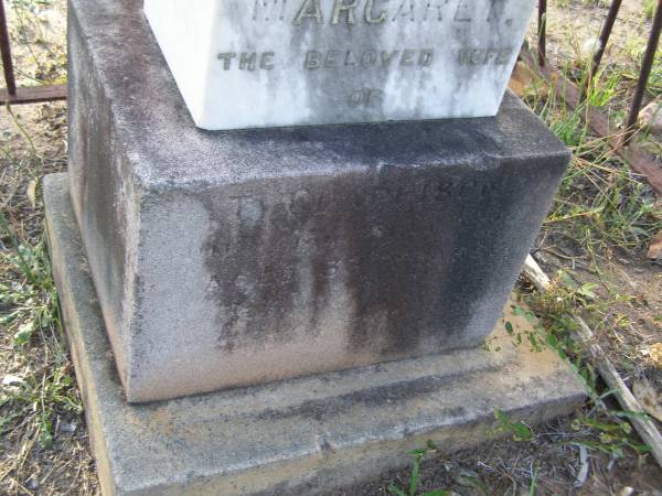 Margaret,  | wife of T. CLAPPISON,  | died ?? May ??? aged 33 years;  | Bald Hills (Sandgate) cemetery, Brisbane  | 