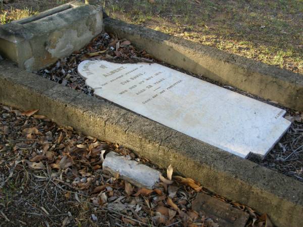 Albert,  | husband of Eva DAVIS,  | died 11 Nov 1913 aged 28 years;  | Bald Hills (Sandgate) cemetery, Brisbane  | 