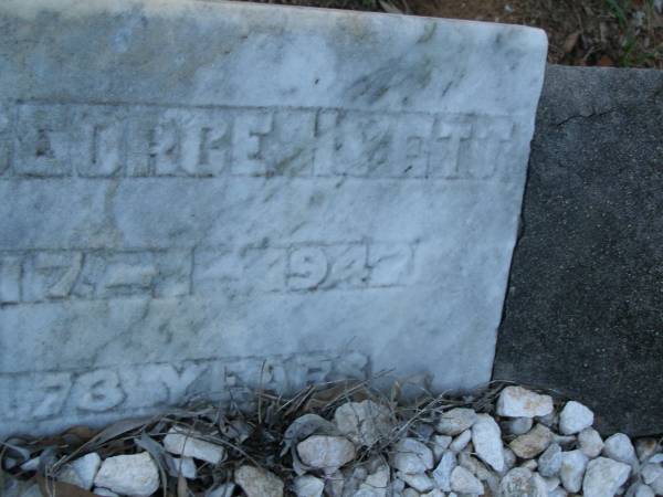 Albert George HYETT,  | died 17-1-1947 aged 73 years;  | Bald Hills (Sandgate) cemetery, Brisbane  | 