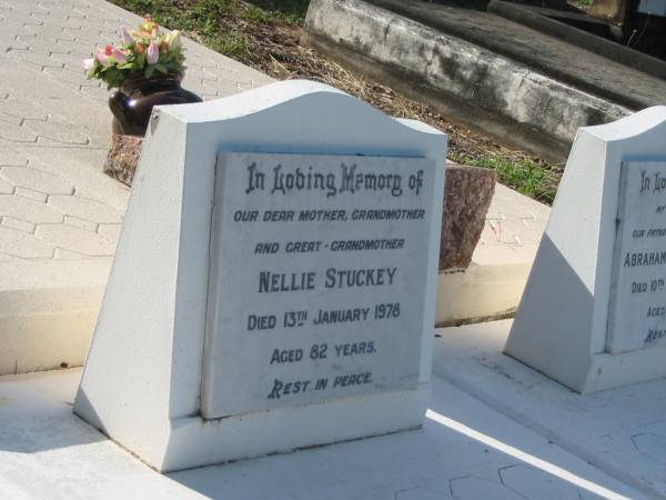 Nellie STUCKEY,  | mother grandmother great-grandmother,  | died 13 Jan 1978 aged 82 years;  | Bald Hills (Sandgate) cemetery, Brisbane  | 
