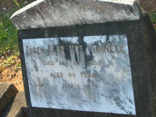 Ellen Florence CONNELL,  | died 24 Jan 1930 aged 90 years;  | Bald Hills (Sandgate) cemetery, Brisbane  | 