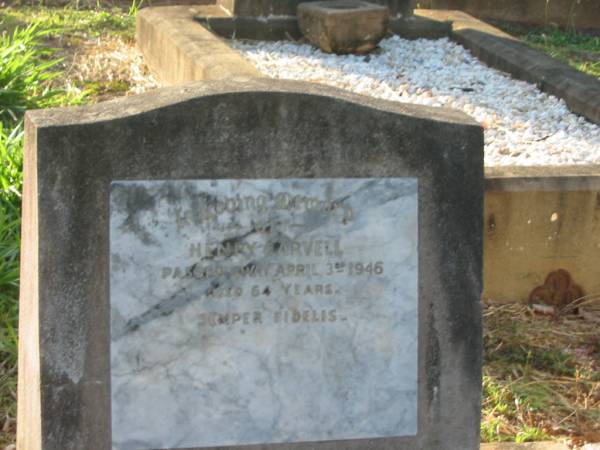 Henry CARVELL,  | died 3 April 1946 aged 64 years;  | Bald Hills (Sandgate) cemetery, Brisbane  | 