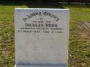 
Douglas WEBB,
son,
accidentally killed Sandgate
9 March 1932 aged 9 years;
Bald Hills (Sandgate) cemetery, Brisbane
