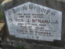 
Patrick J. MCNAMARA,
husband father,
died 15 June 1940 aged 56 years;
Bonnie MCNAMARA,
son brother,
died 12 Dec 1945 aged 18 years 9 months;
Bald Hills (Sandgate) cemetery, Brisbane
