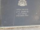 
J.C. JARVIS,
died 23 April 1920;
Bald Hills (Sandgate) cemetery, Brisbane
