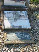 
Gwen,
daughter of J. & M. LIHOU,
born 25 June 1914,
died 9 June 1932;
Joseph Edward LIHOU,
died 7-8-1959 aged 78 years;
Margaret LIHOU,
wife,
died 23-12-1958 aged 79 years;
Roy Edward LIHOU,
son,
died 23-5-1958 aged 40 years;
Bald Hills (Sandgate) cemetery, Brisbane

