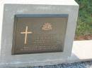 
A.H. ONIONS,
died 4 Jan 1957 aged 57 years,
missed by wife Rosetta, sons & daughters;
Bald Hills (Sandgate) cemetery, Brisbane
