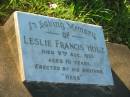 
Leslie Francis HOLZ,
died 9 Aug 1926 aged 10 years,
erected by brother Herb;
Bald Hills (Sandgate) cemetery, Brisbane
