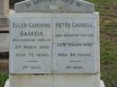 
Ellen Caroline GASKELL
died 3 March 1940 aged 73 years;
Peter GASKELL,
died 22 March 1946 aged 84 years;
Willie GASKELL,
accidentally killed 14 Jan 1902 aged 4 years;
Roberts Frederick GASKELL,
died 11 Oct 1955 aged 55 years;
Bald Hills (Sandgate) cemetery, Brisbane
