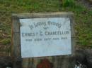 
Ernest C. CHANCELLOR,
died 29 Aug 1923;
Bald Hills (Sandgate) cemetery, Brisbane

