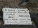 Deborah Joan Bremner died 21 May 1964 aged 2 years 5 mths  Sherwood (Anglican) Cemetery, Brisbane 