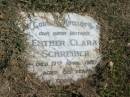 
Esther Clara Schreiber 
17 Apr 1987 aged 88

Sherwood (Anglican) Cemetery, Brisbane
