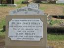
William James HENLEY
14 Nov 1934 aged 65
wife
Mary Henley
3 Jun 1940 aged 70

Sherwood (Anglican) Cemetery, Brisbane

