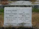 Francis Stewart BREW 12 Jul 1929 aged 55 Isabella Leck BREW 5 Feb 1932 aged 53  Sherwood (Anglican) Cemetery, Brisbane  